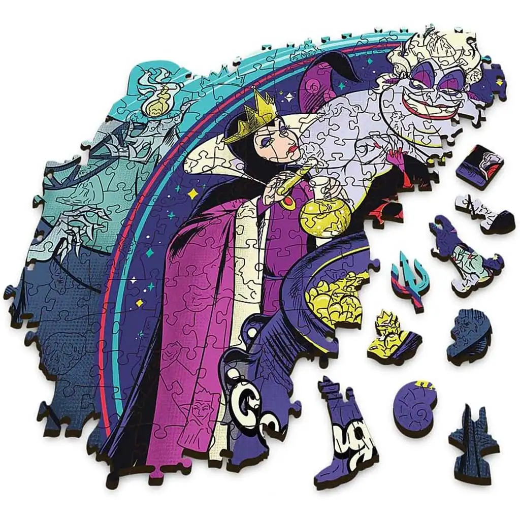 Wood Craft: Disney Gonosztevők 500+5db-os prémium fa puzzle - Trefl kép 2