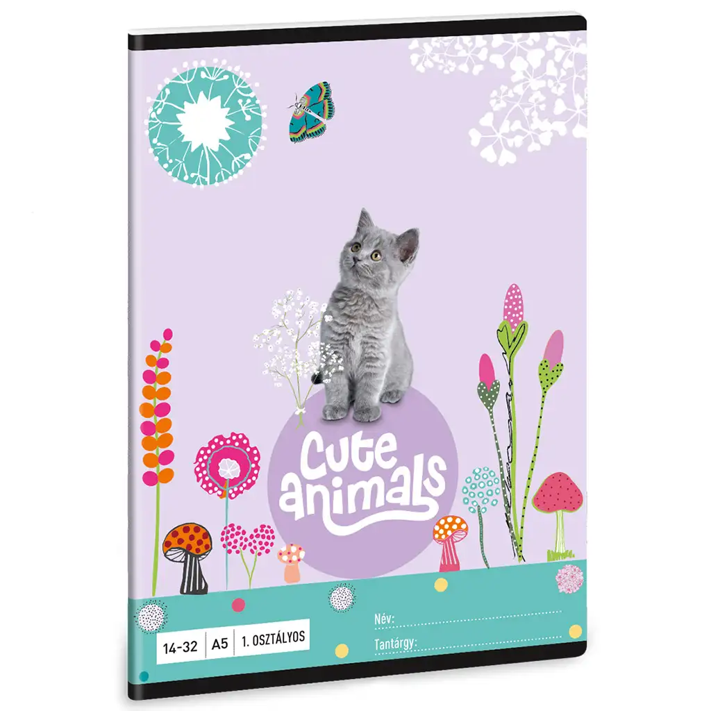 Ars Una: Cute Animals - Kitten cicás 1.osztályos vonalas füzet A/5 kép 1