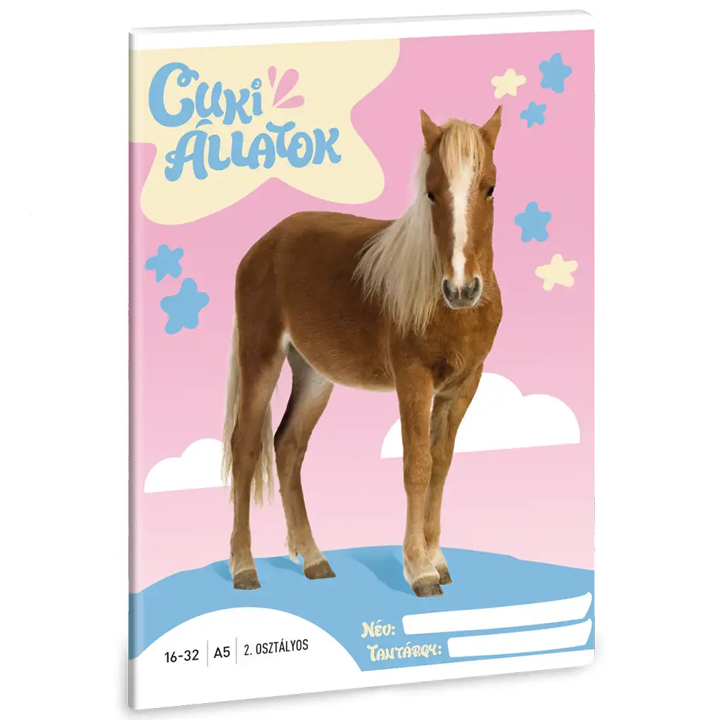 Ars Una: Cuki állatok - Palomino Póni 2.osztályos vonalas füzet A/5 kép 1