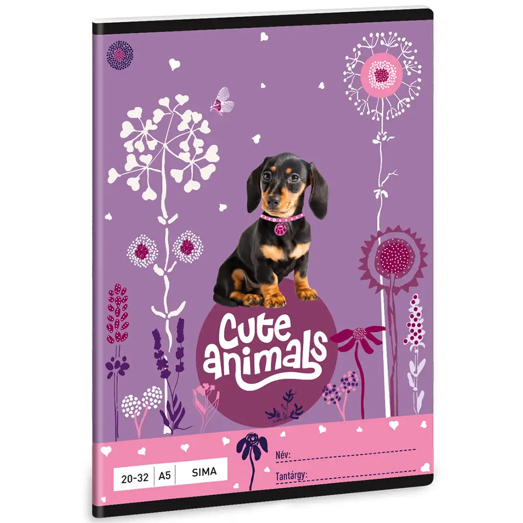 Ars Una: Cute Animals - Puppy tacskós sima lapú füzet A/5 kép 1
