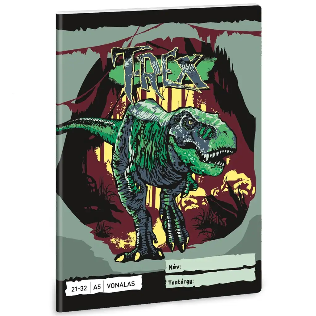 Ars Una: T-Rex dinoszauruszos vonalas füzet A/5 kép 1