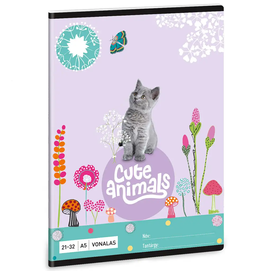 Ars Una: Cute Animals - Kitten cicás vonalas füzet A/5 kép 1