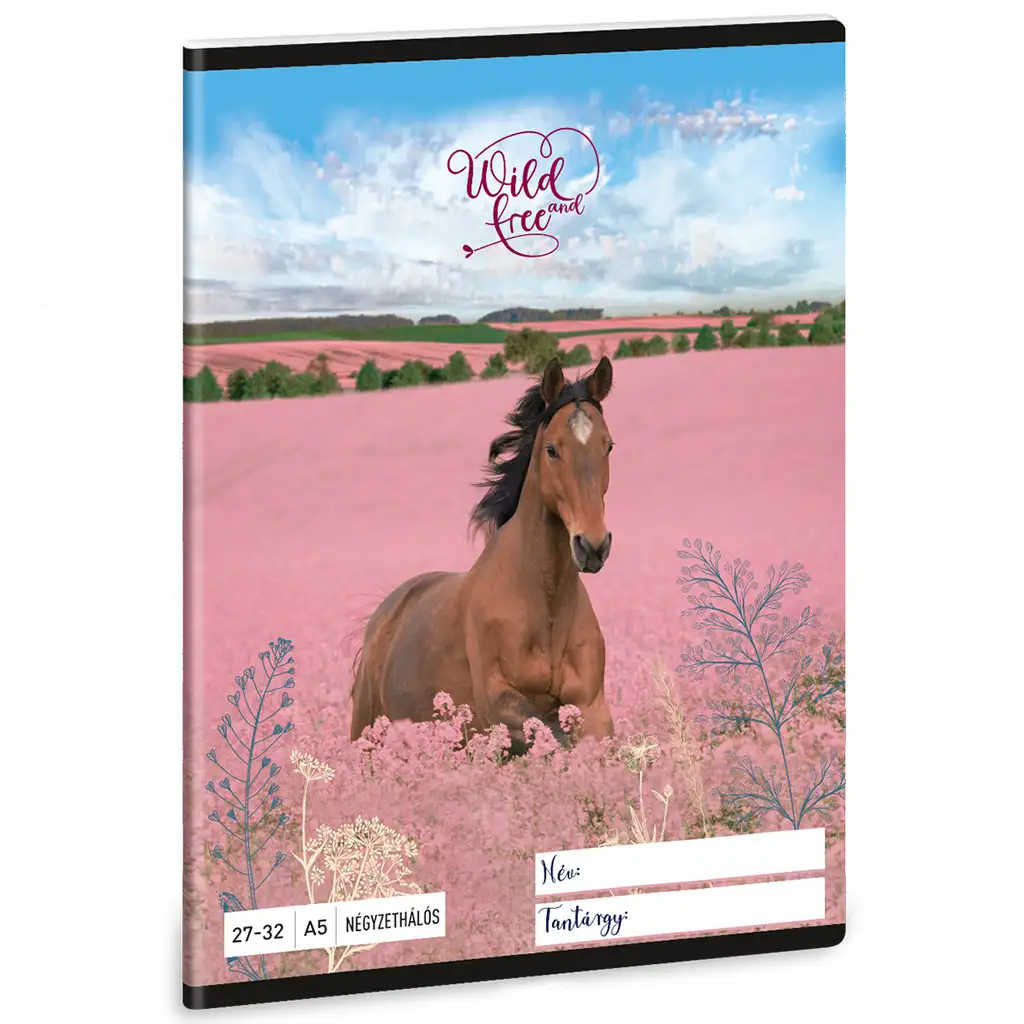 Ars Una: Wild and Free kockovaný zošit s motívom koní A/5