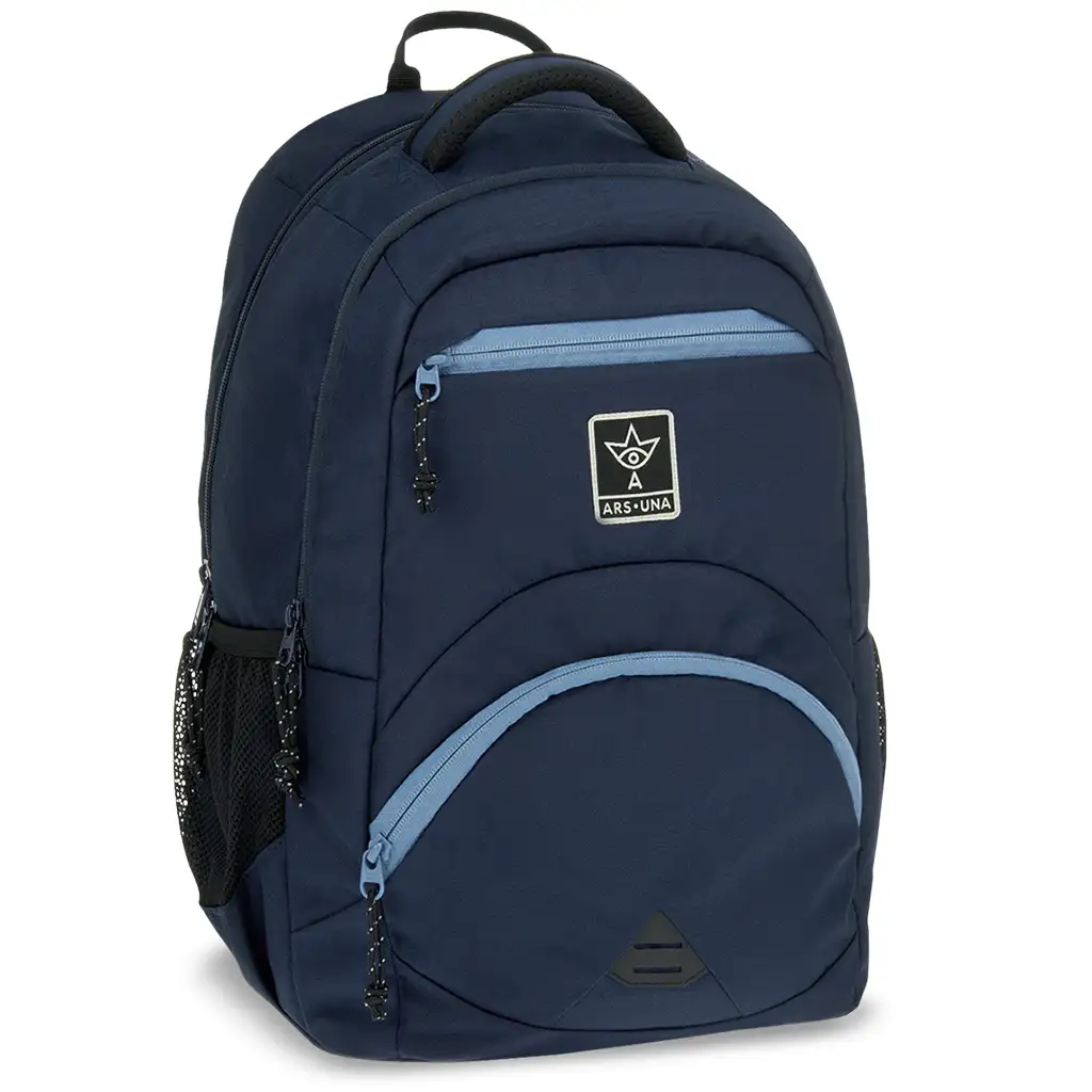 Ars Una: Navy sötétkék ergonomikus iskolatáska, hátizsák 33x45x24cm kép 1