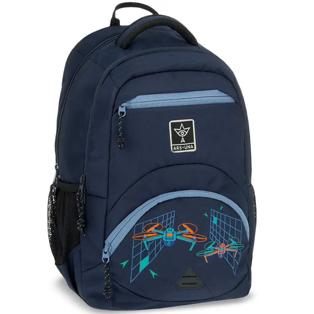 Ars Una: Airborne sötétkék ergonomikus iskolatáska, hátizsák 33x45x24cm kép 1