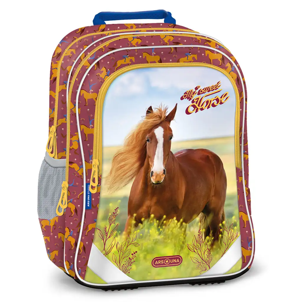 Ars Una: My Sweet Horse ergo-fit lekerekített iskolatáska, hátizsák 34x40x21cm kép 1