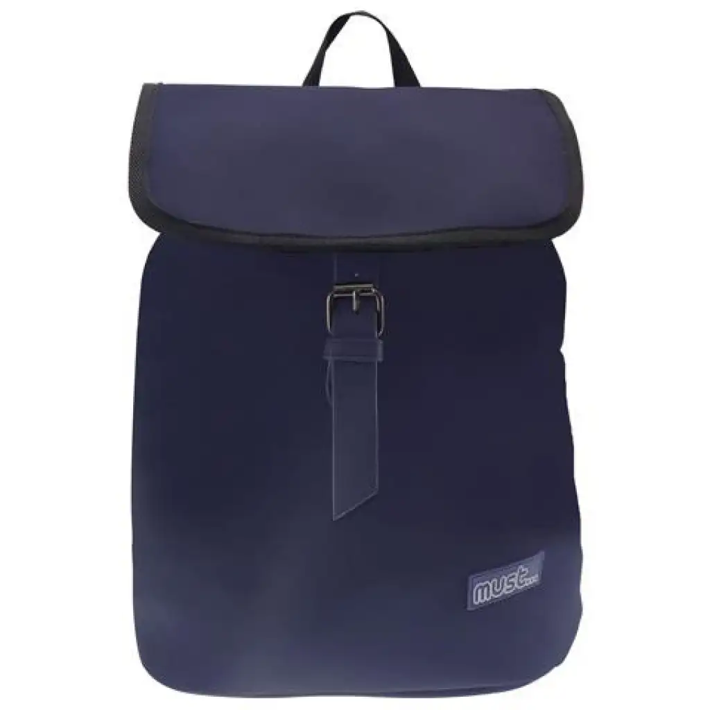 Must: Kék csatos iskolatáska, hátizsák 22x11x31cm kép 1