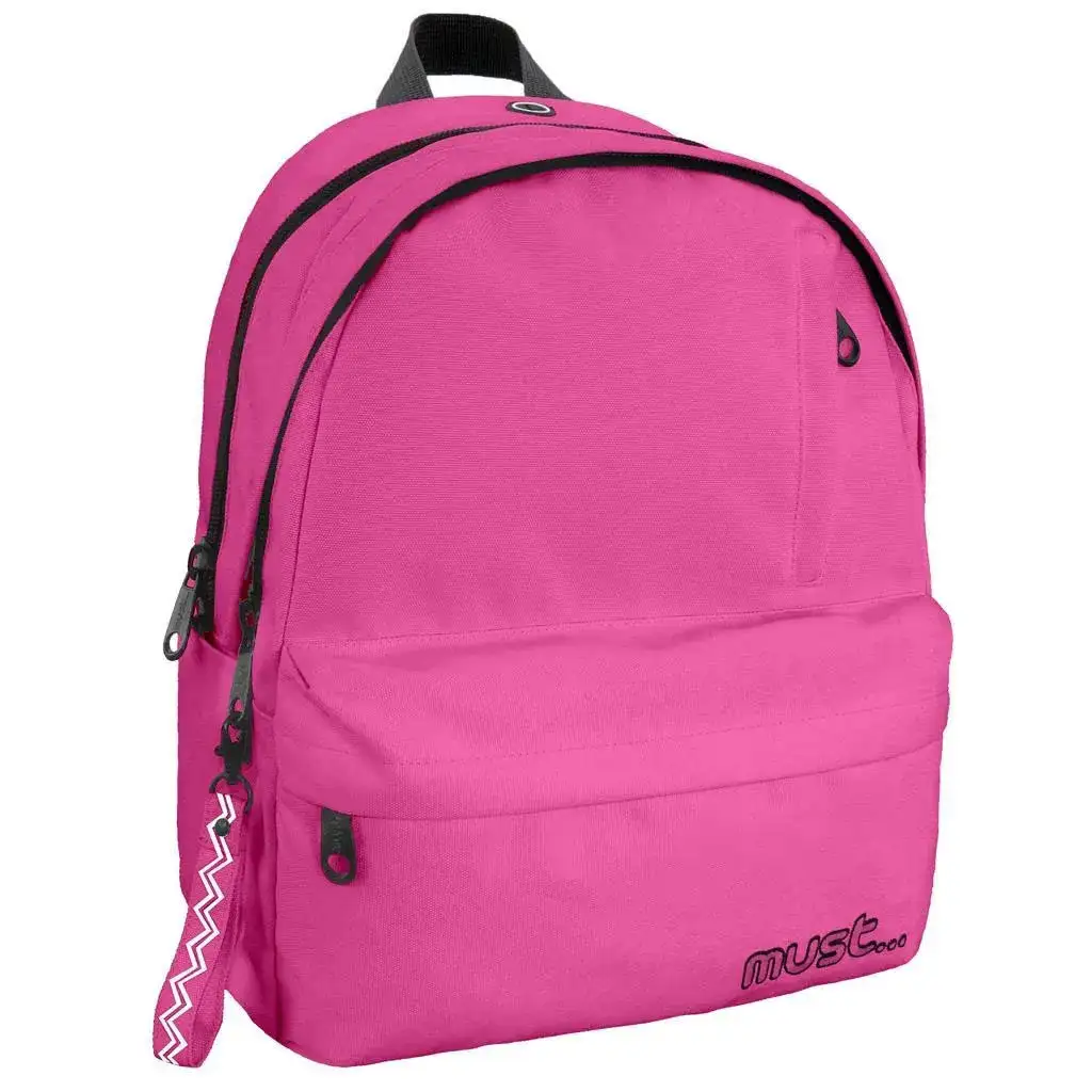 Must: Négyrekeszes lekerekített pink iskolatáska, hátizsák 32x19x42cm kép 1