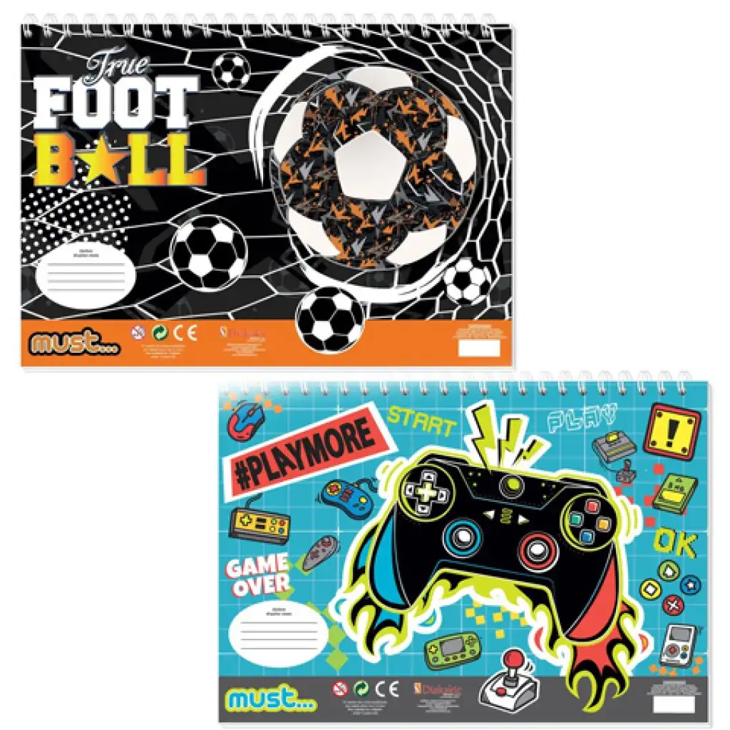 Chlapčenský skicár vo dvoch variantoch s nálepkou 40 strán 1ks