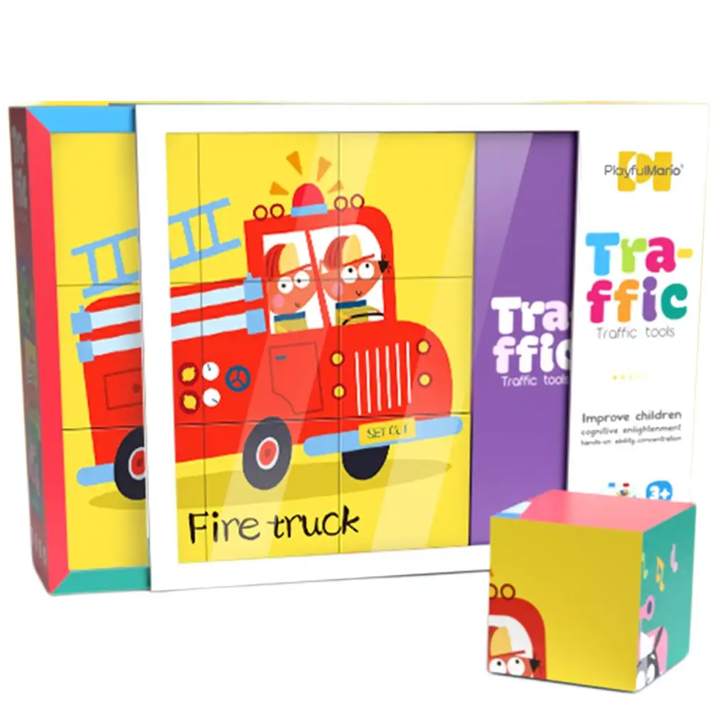 6 v 1 puzzle rozprávkové kocky - Vozidlá