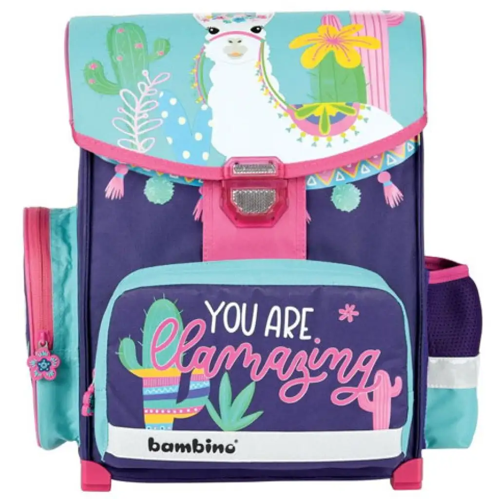 Lámás ergonomikus iskolatáska, hátizsák 36x27x14cm - Bambino kép 1