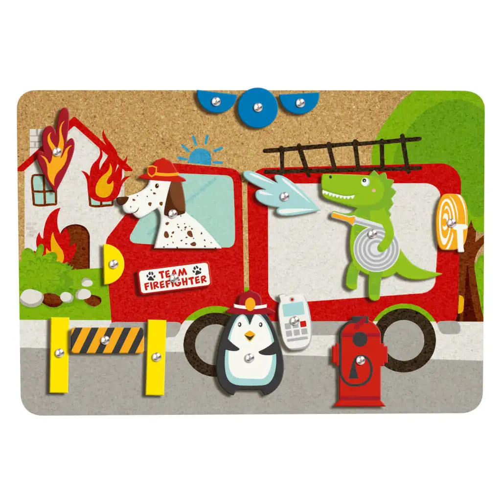 LENA: Sada na hranie s kladivkom a korkovou tabuľou - Hasičská stanica kép 2