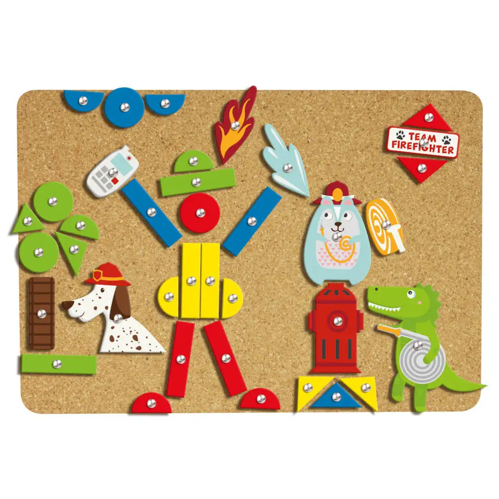 LENA: Sada na hranie s kladivkom a korkovou tabuľou - Hasičská stanica kép 3