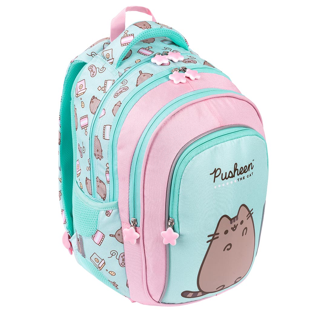 Pusheen Mint cicás iskolatáska, hátizsák 40cm kép 1