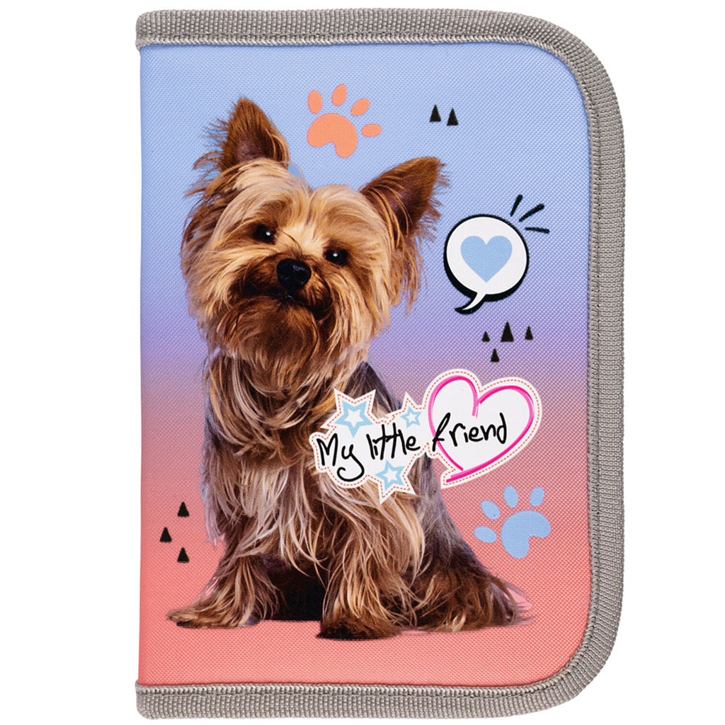 My Little Friend - rozkladací peračník s motívom šedého Yorkie 21x14x3,5cm