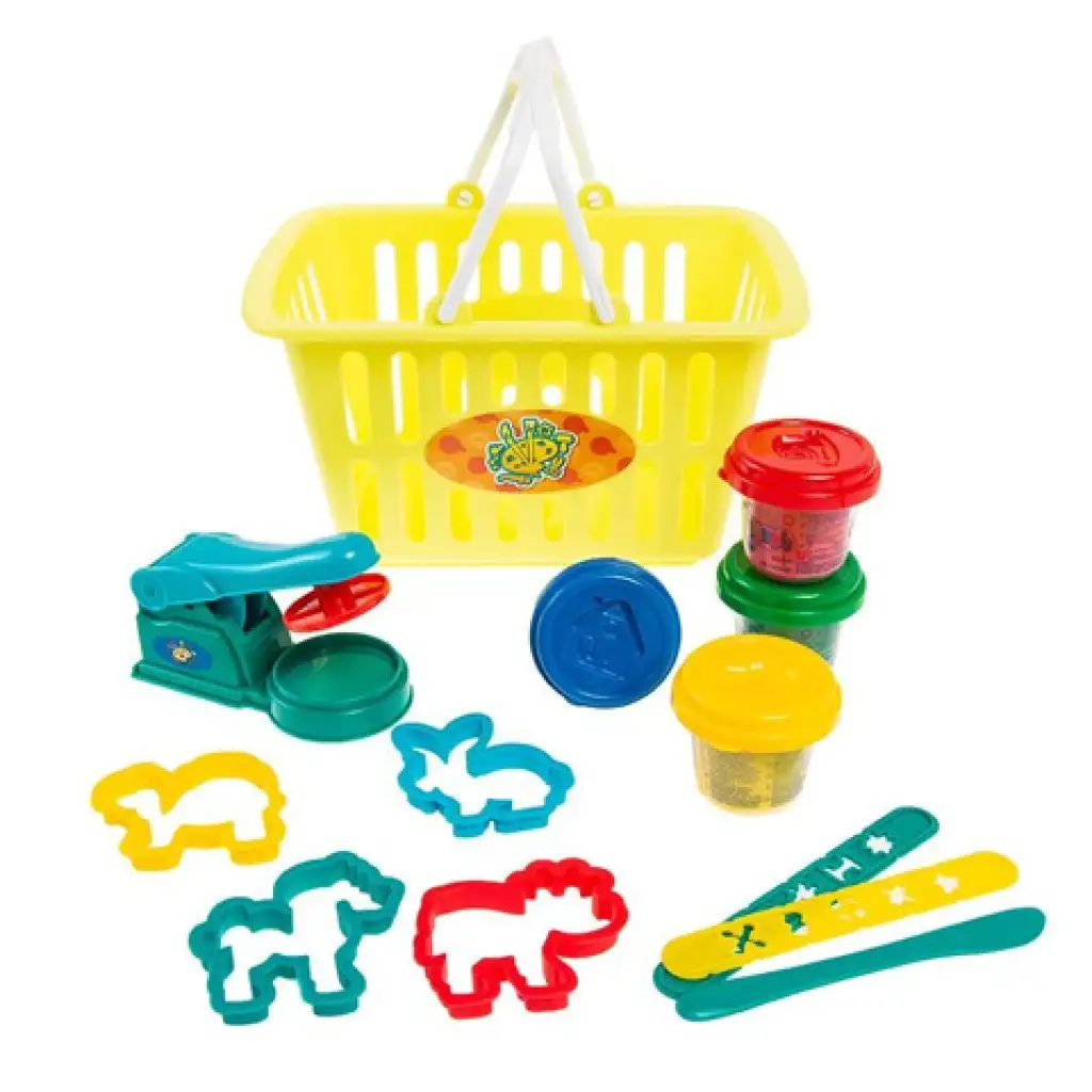 Playgo: Plastelínový set v nákupnom košíku