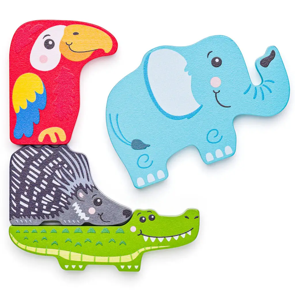 Drevené puzzle s motívom zvierat - Woodyland kép 3