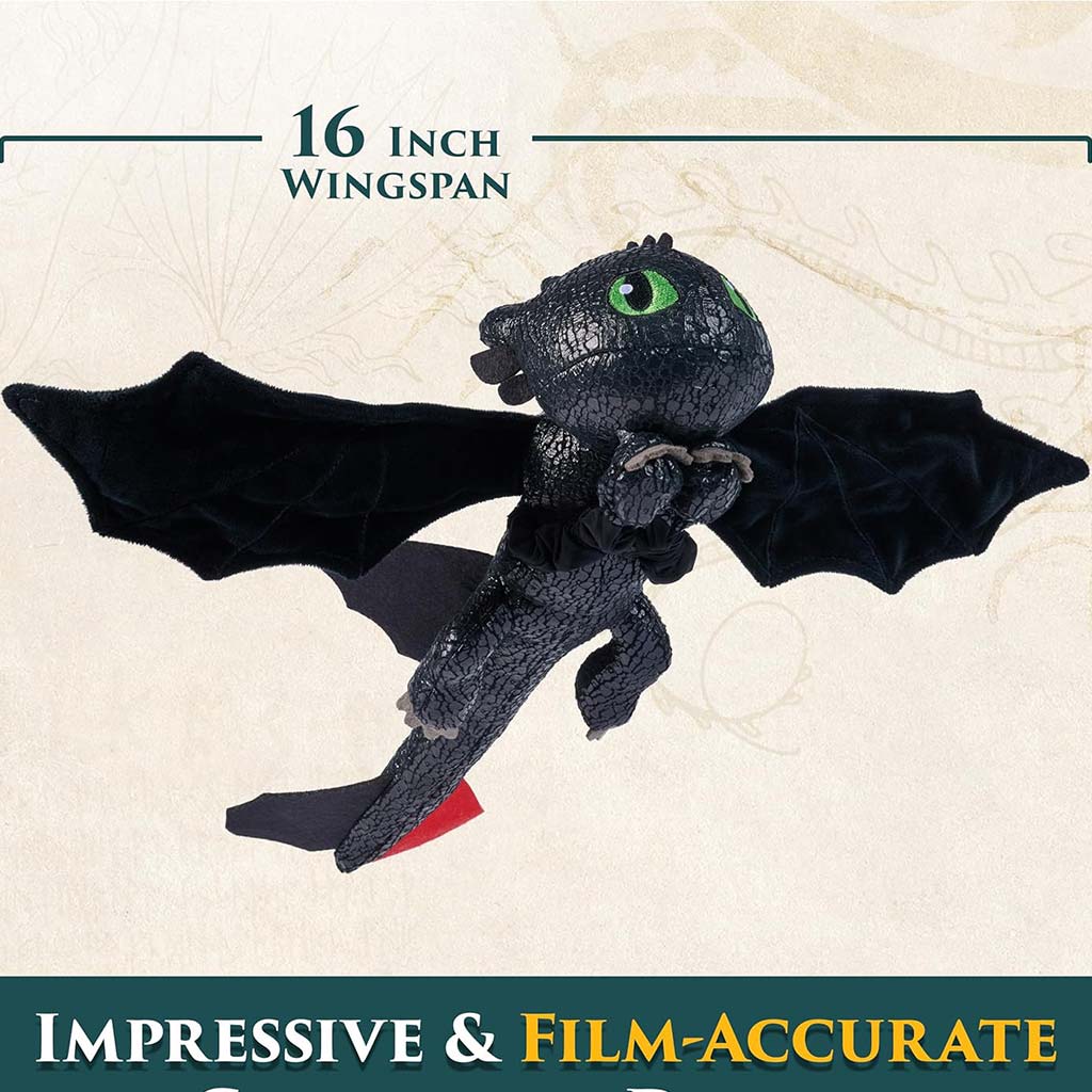 Ako si vycvičiť draka: Plyšový Bezzubý na ruku 30 cm - Spin Master kép 3