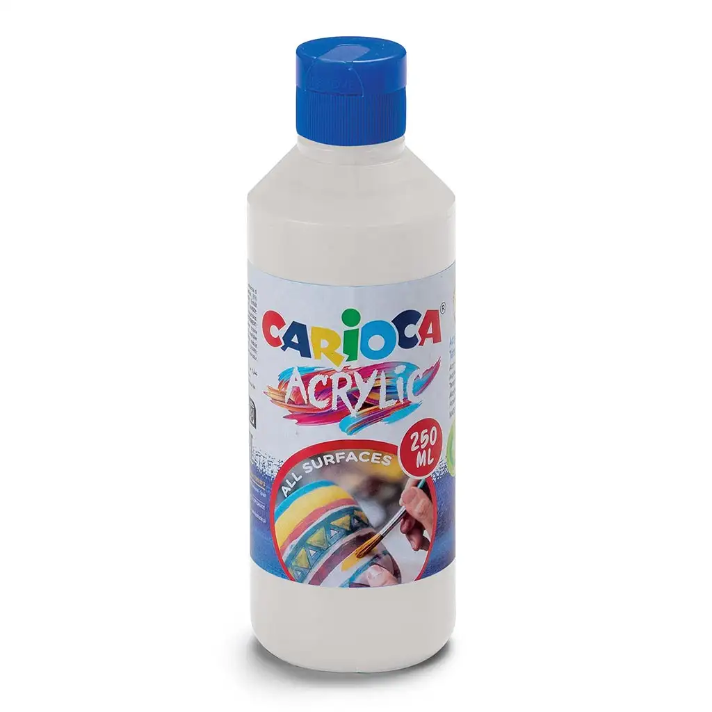 Akrylová farba 250 ml biela - Carioca