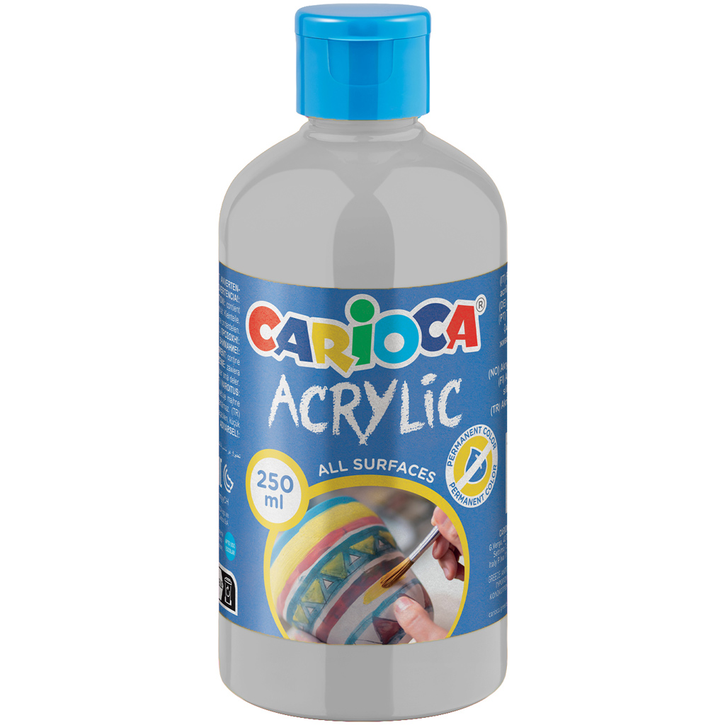 Akrylová farba v striebornej farbe 250 ml - Carioca