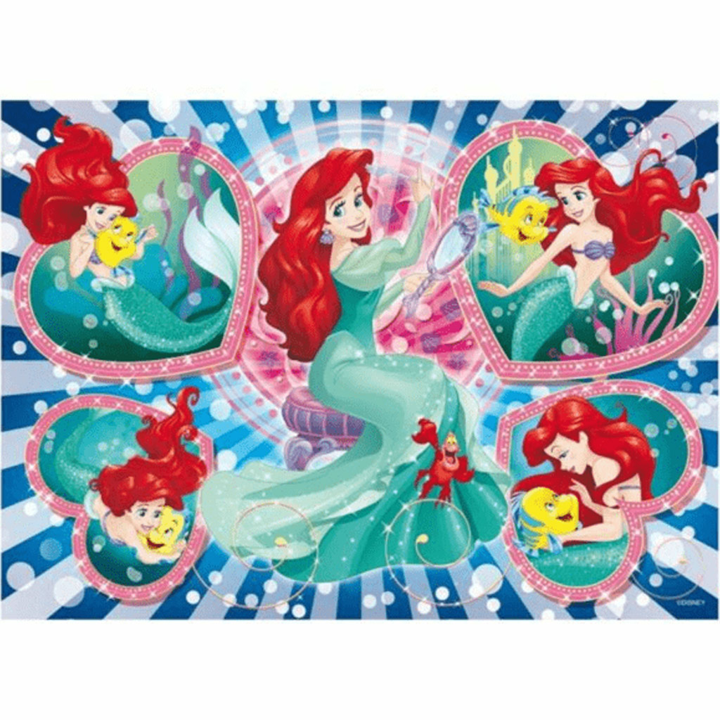 Ariel malá morská víla 2 v 1 60-dielne Eco puzzle a omaľovánka 70x50 cm - Lisciani kép 2