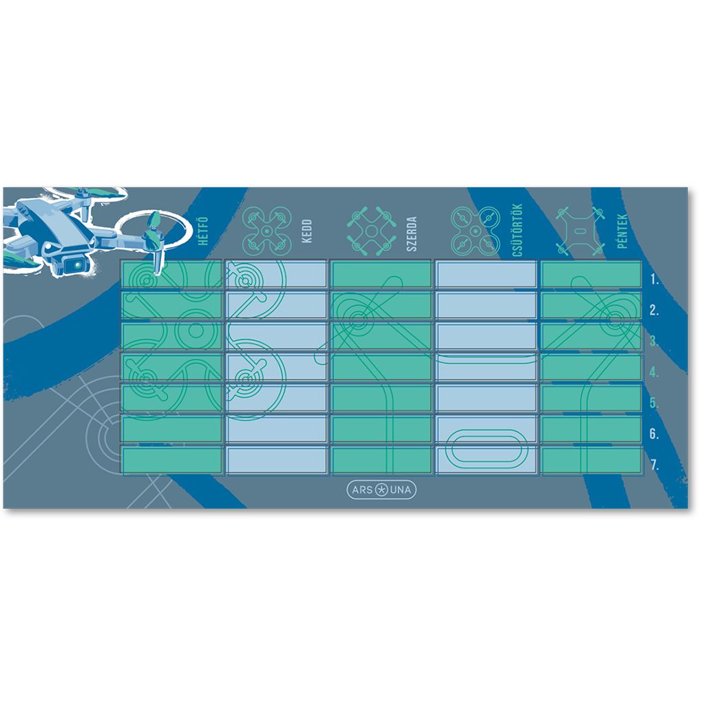 Ars Una: Drone Pro jednostránkový, obojstranný rozvrh hodín