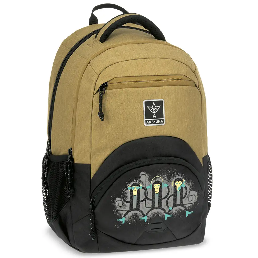 Ars Una: Ergonomická školská taška, batoh s motívom opíc, 33x45x24cm