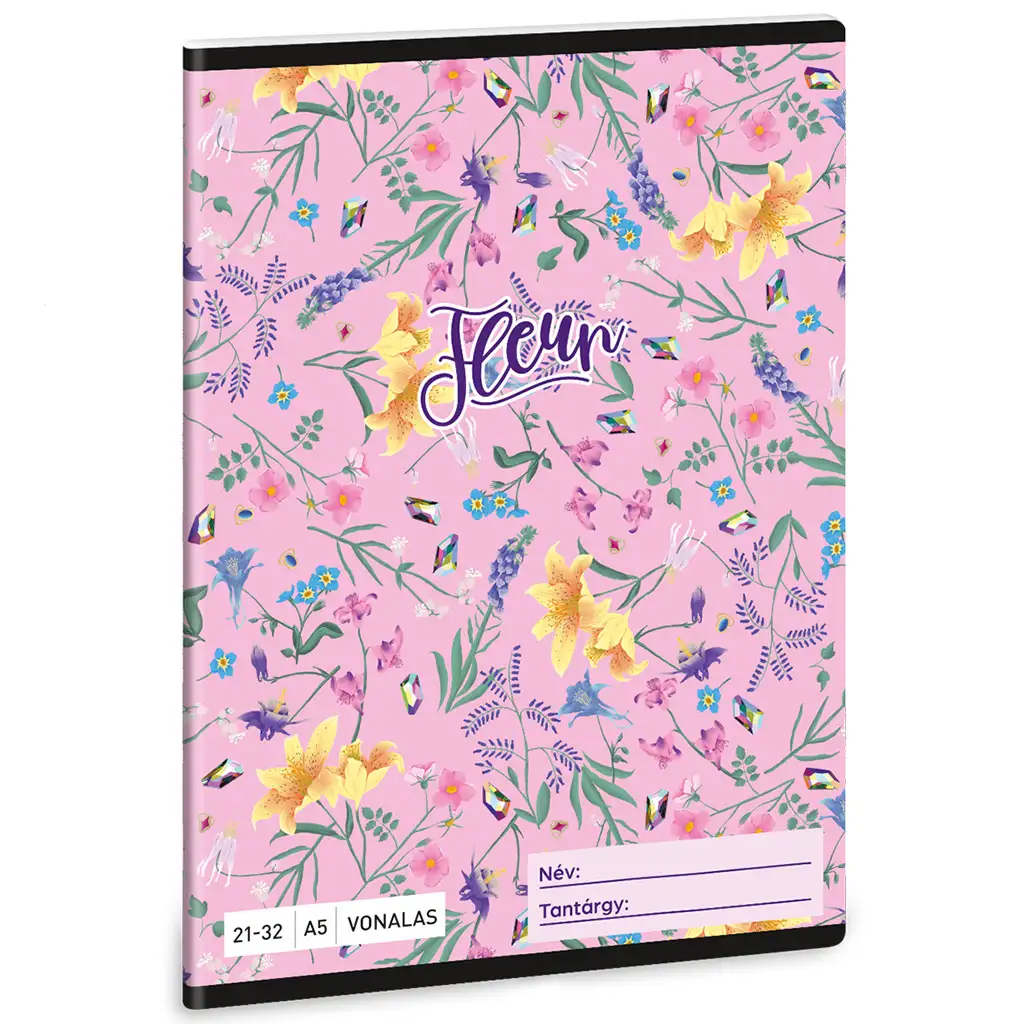 Ars Una: Fleur kvetinový linajkový zošit A/5