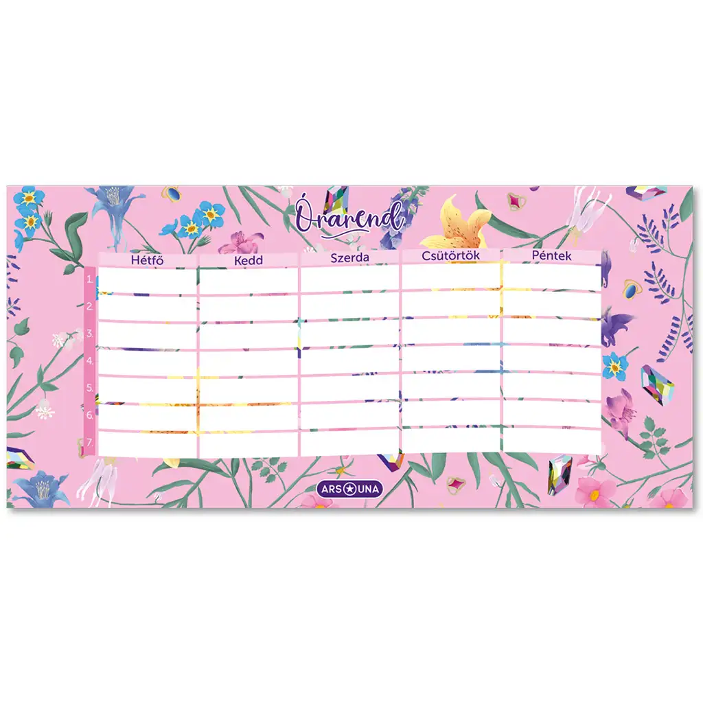 Ars Una: Fleur kvetinový obojstranný rozvrh hodín