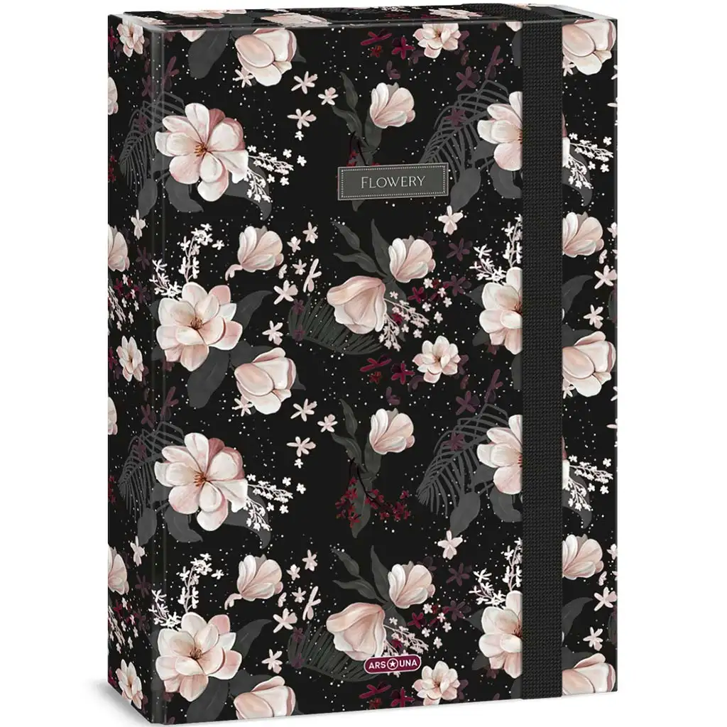 Ars Una: Flowery Black A/4 box na zošity