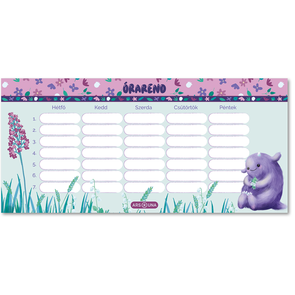 Ars Una: Mon Mignon jednostranný, obojstranný rozvrh hodín