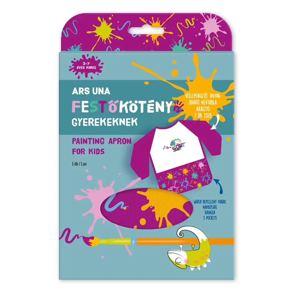 Ars Una: Nepremokavá maliarska zástera s dlhým rukávom - Pink Splash kép 3