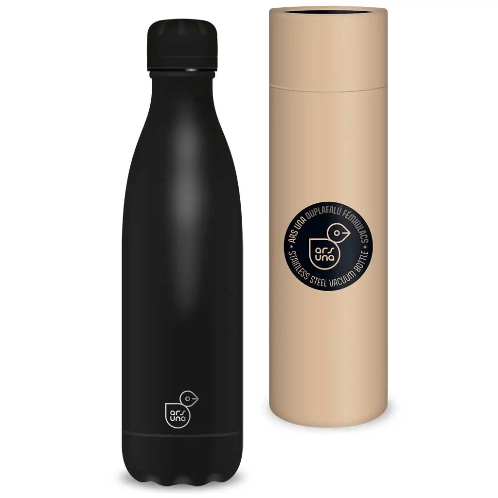 Ars Una: Noir čierna dvojstenná kovová fľaša v darčekovej krabičke 500 ml