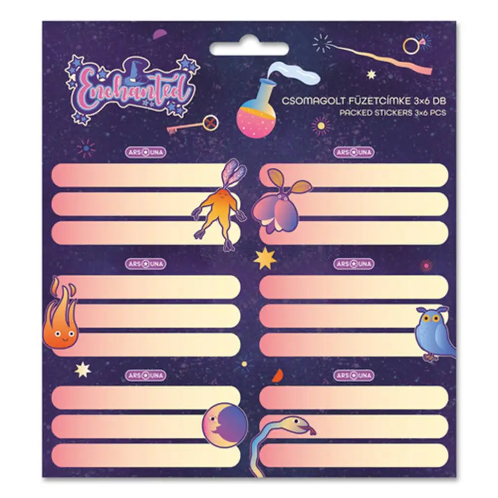 Ars Una: Očarujúci balíček obalených zošitových etikiet 3x6ks
