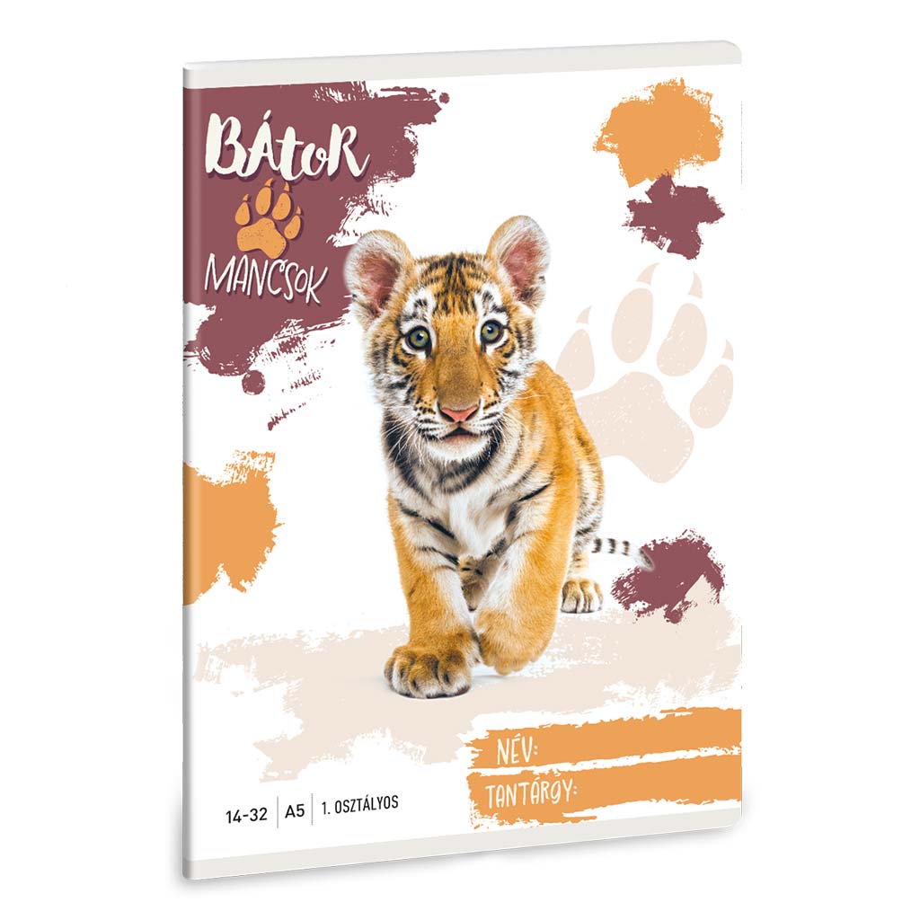 Ars Una: Odvážne labky - Tiger A/5 linajkový zošit pre 1. ročník 14-32