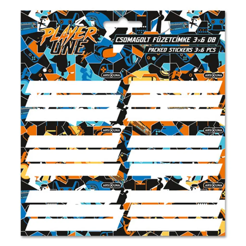 Ars Una: Player One balené zošitové etikety 3x6ks
