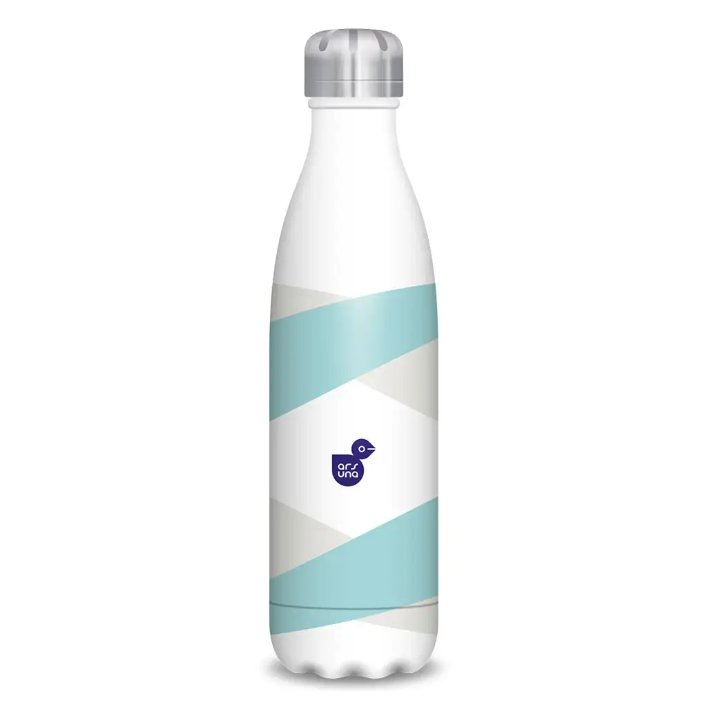 Ars Una: Pruhovaná dvojstenná kovová fľaša 500 ml