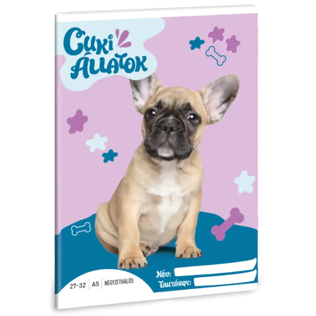 Ars Una: Roztomilé zvieratá - Francúzsky buldog kockovaný zošit A/5 27-32