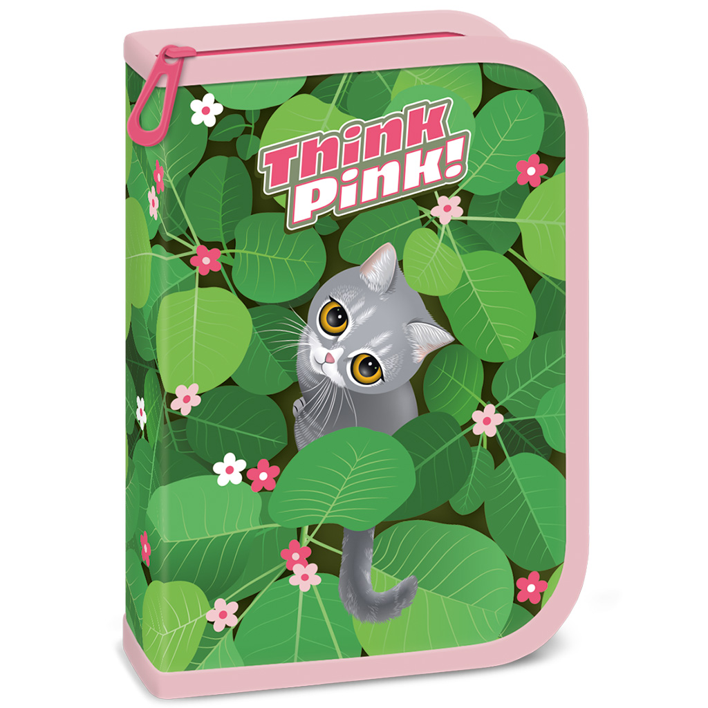 Ars Una: Think Pink mačací plnený rozkladací peračník 12,8x19,3x3,6 cm