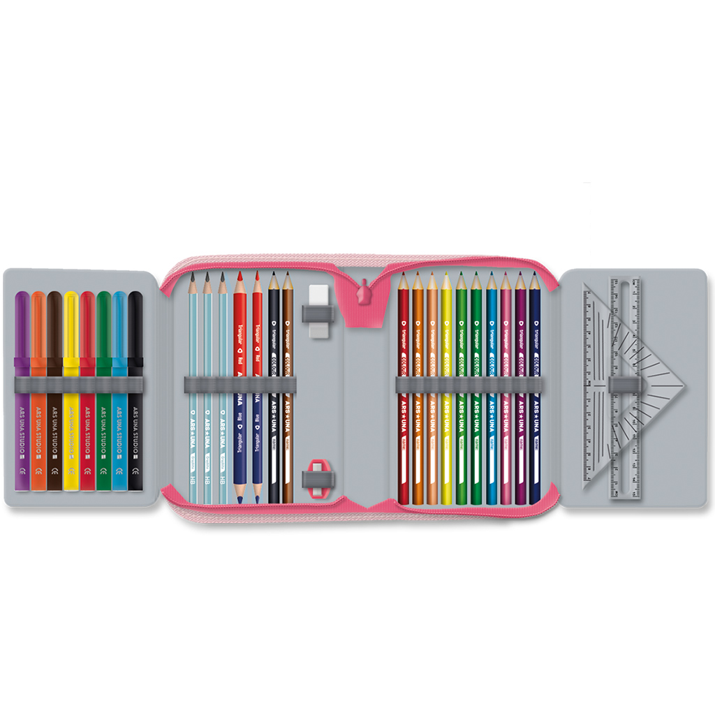 Ars Una: Think Pink mačací plnený rozkladací peračník 12,8x19,3x3,6 cm kép 2