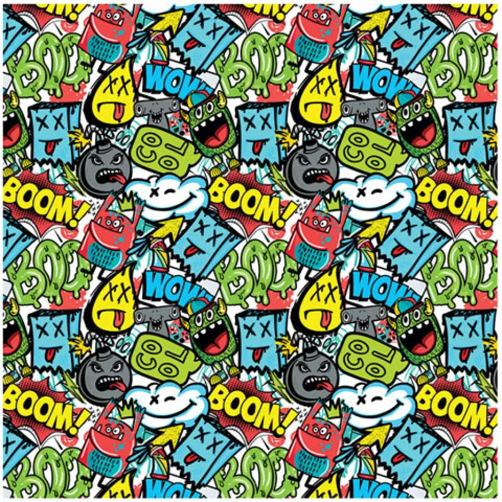 Baliaci papier so vzorom Green BOOM, 100x70 cm