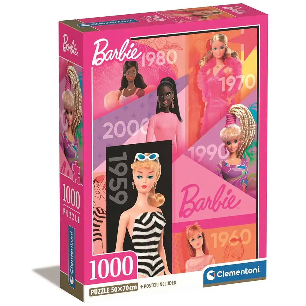 Barbie 65 rokov 1000 dielikové Compact puzzle 50x70cm - Clementoni