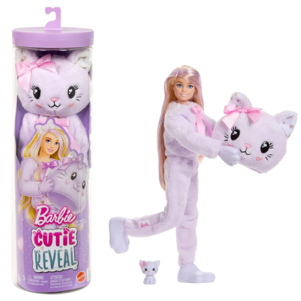 Barbie: Cutie Reveal prekvapujúca bábika – Mačička – Mattel