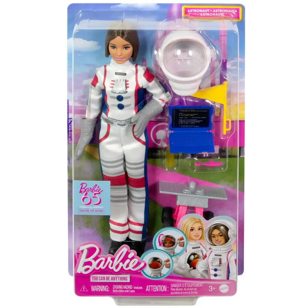 Barbie: Sada hračiek na 65. výročie kariéry - Bábika astronautka s príslušenstvom - Mattel