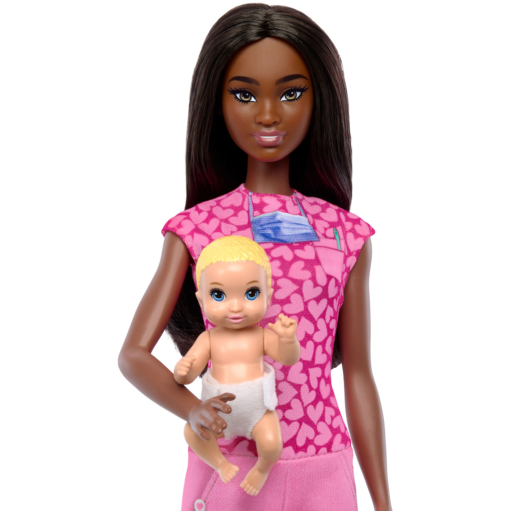 Barbie hnedovlasá detská lekárka kariérna bábika herný set - Mattel kép 3