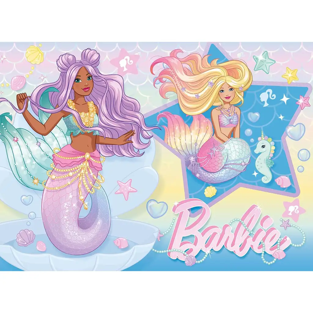 Barbie morská panna kamarátky 24-dielne Eco mini puzzle 35x25 cm - Lisciani kép 2