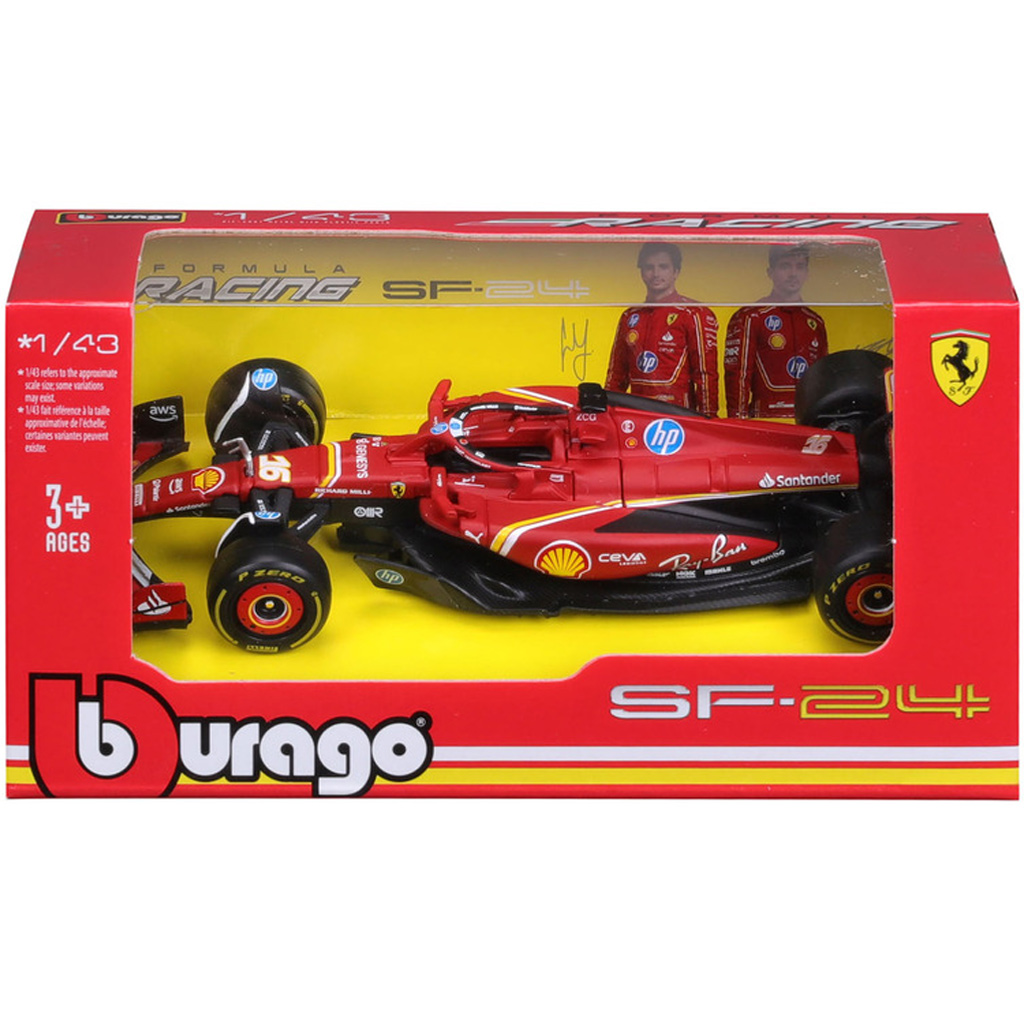 Bburago: Ferrari SF24 F1 pretekárske auto kovový model auta 1/43