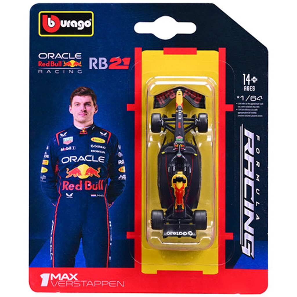 Bburago: Oracle Red Bull RB21 Verstappen F1 (2025) závodné auto kovový model 1/64 (Max Verstappen #1)