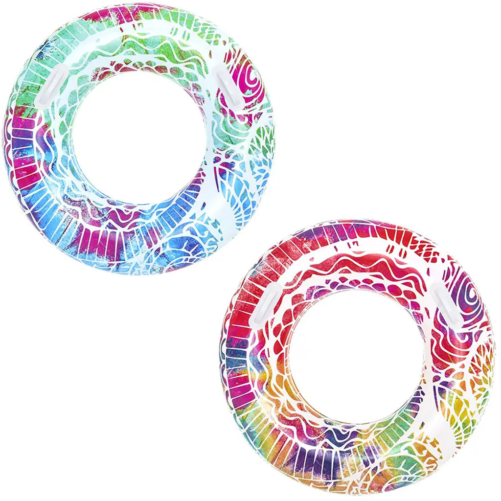 Bestway: Plávací kruh s abstraktným tropickým vzorom v dvoch verziách, 91 cm