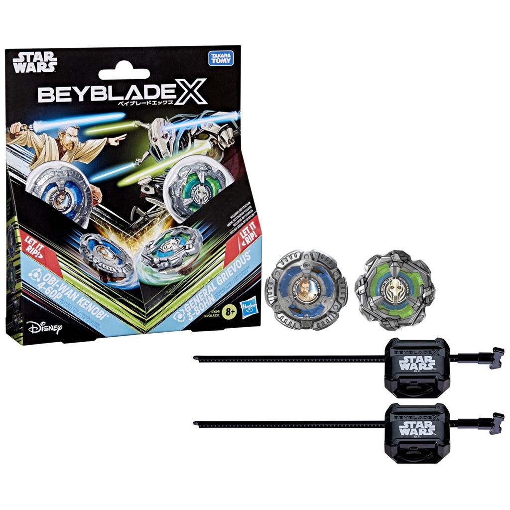 Beyblade X Star Wars spolupráca: súprava káčok Obi‑Wan Kenobi vs Generál Grievous – Hasbro